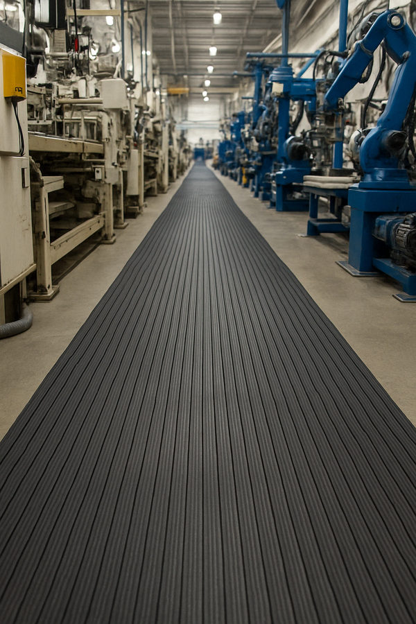 Broad Rib Rubber Matting – Heavy-Duty Non-Slip Matting for Industrial & Commercial Use – Black, Sold Per Metre - Slip Not Co Uk