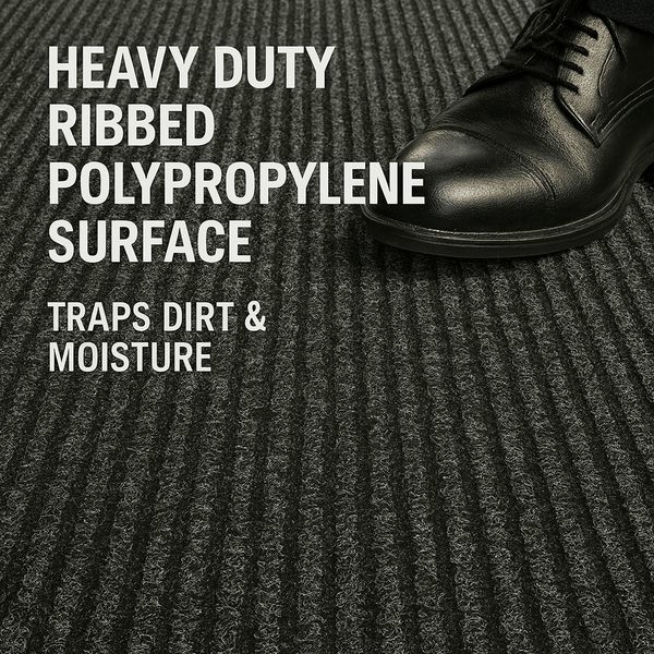 Heavy-duty anthracite entrance mat for commercial buildings