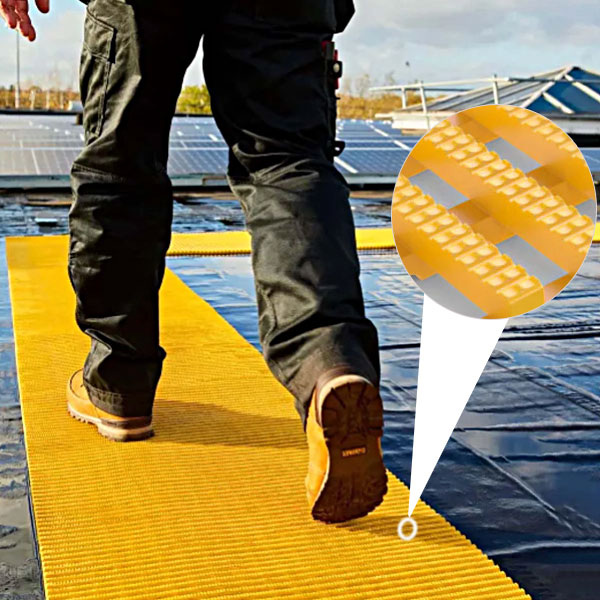 Slip-Resistant Walkway Mat for TPO Roofing and EPDM Roof Membranes