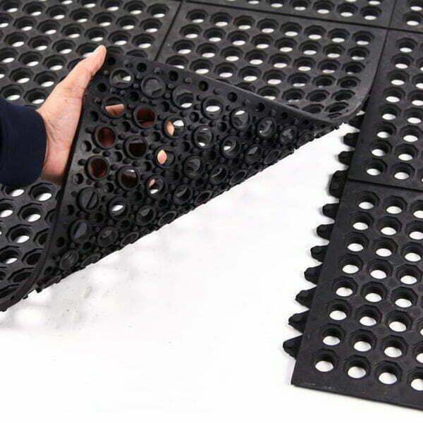 Non Slip Rubber Matting for Decking - Drainage Holes for Enhanced Safety and Durability