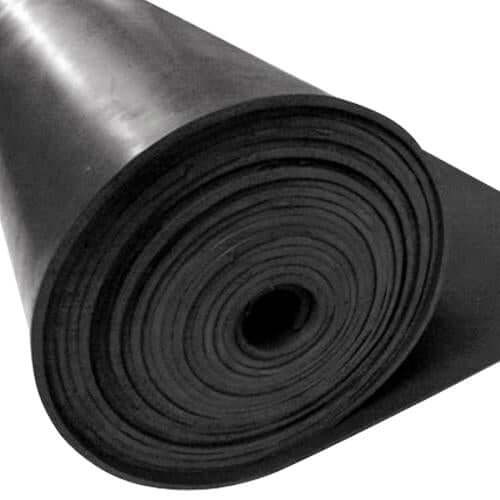 Industrial grade SBR rubber sheet roll, dark black rubber sheeting rolled for industrial and commercial use, flexible and cut to length