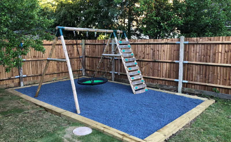 Premium Summer Blue Rubber Chippings – Eco-Friendly, Safety Certified Mulch for Gardens, Play Areas & Pathways - Slip Not Co Uk