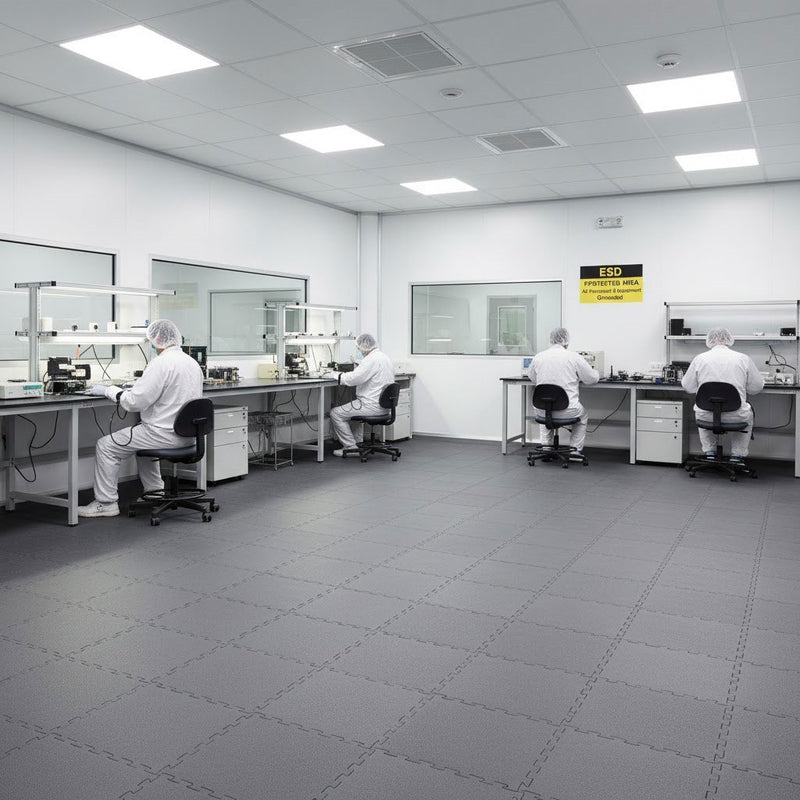 Slip-not 7mm ESD221 Anti-Static Interlocking PVC Floor Tiles – ESD-Safe Flooring for Electronics, Server Rooms & Industrial Use - Slip Not Co Uk