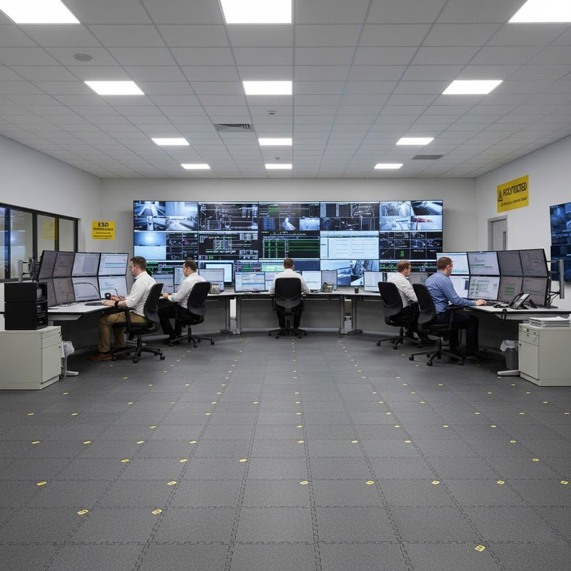 Slip-not 7mm ESD221 Anti-Static Interlocking PVC Floor Tiles – ESD-Safe Flooring for Electronics, Server Rooms & Industrial Use - Slip Not Co Uk