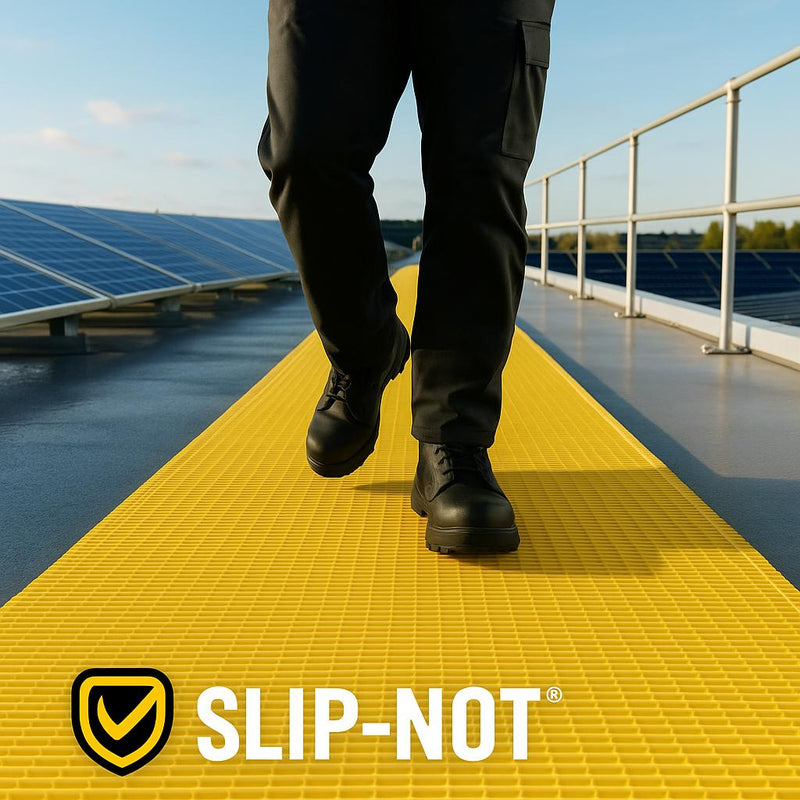 Roof Walkway Matting – Heavy-Duty Non-Slip PVC Roof Access Path for Flat Roof Safety & Protection (Wind-Tested, UV-Stable, 10 m Roll) - Slip Not Co Uk