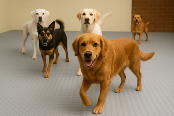 Non-Slip Round Dot Rubber Kennel Flooring – Durable, Hygienic & Anti-Fatigue Matting for Kennels, Dog Runs & Agility Centres