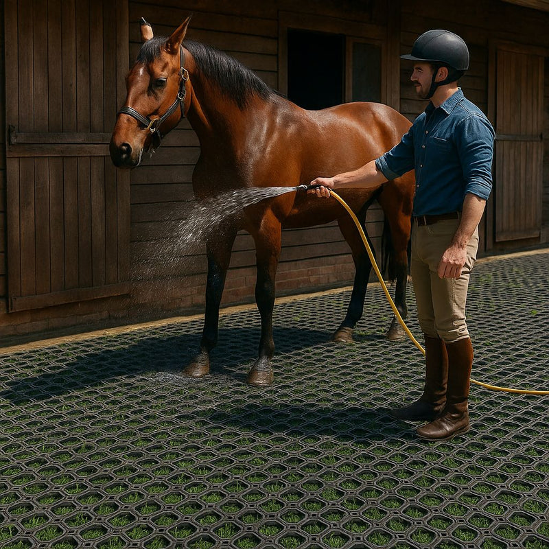 Heavy-Duty Rubber Grass Mats – Anti-Slip Gateway & Horse Stable Flooring for Mud Control & Drainage - Slip Not Co Uk