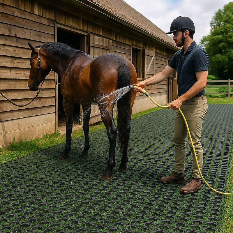 Heavy-Duty Rubber Grass Mats – Anti-Slip Gateway & Horse Stable Flooring for Mud Control & Drainage - Slip Not Co Uk