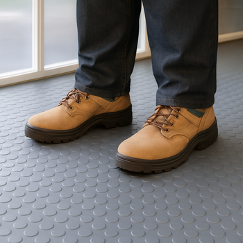 Non-Slip Rubber Flooring Rolls (Studded Dot), Heavy Duty 2m Wide Rolls, Custom Lengths