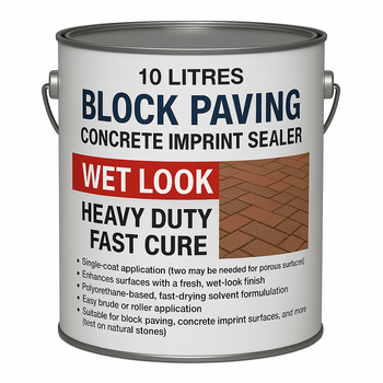 High-Performance Block Paving Sealer 10 L – Clear Wet-Look Finish, Stain & Algae Resistant