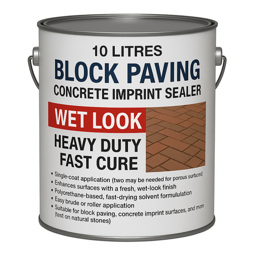 High-Performance Block Paving Sealer 10 L – Clear Wet-Look Finish, Stain & Algae Resistant