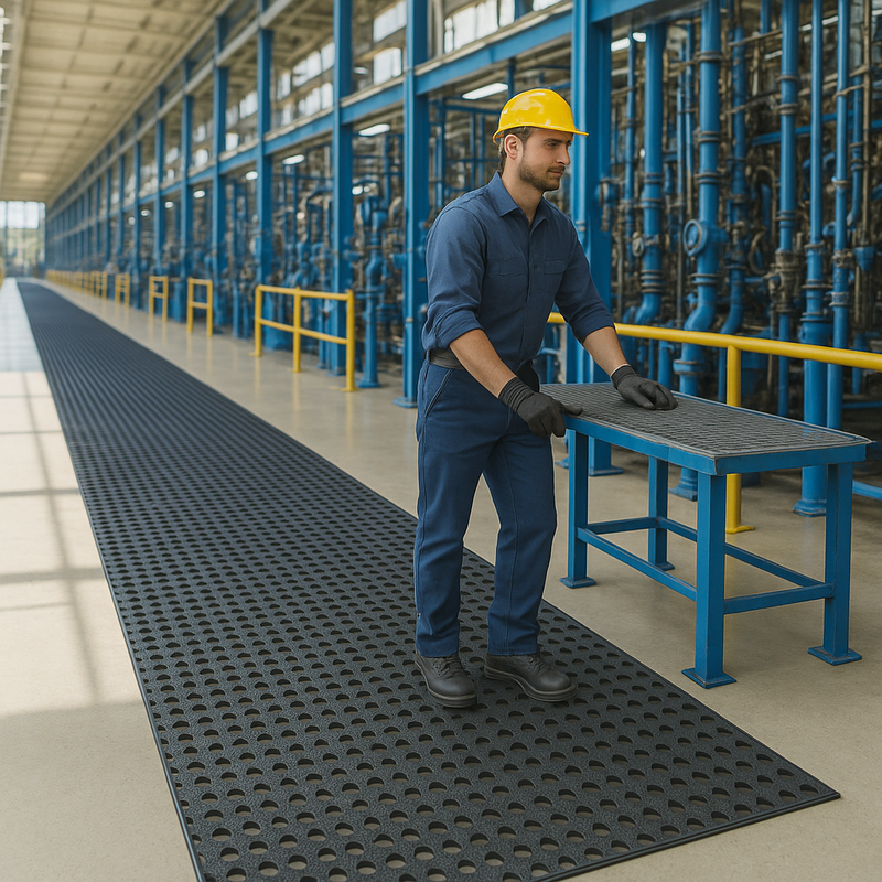 Slip-Not Drainable Ring Anti-Fatigue Mat – NR/SBR Rubber, 10 mm - Slip Not Co Uk