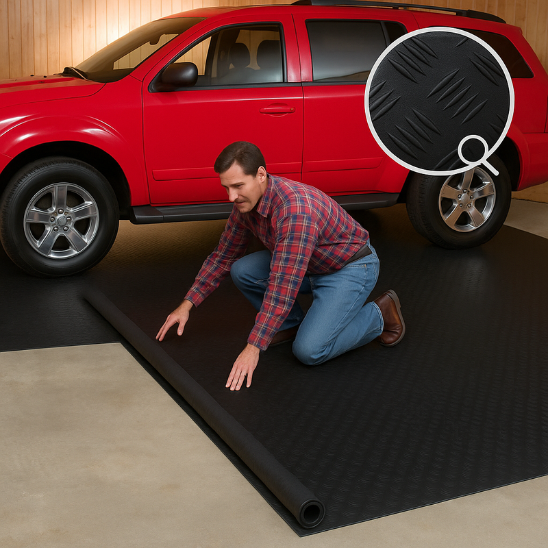 Diamond Checker Plate Rubber Flooring Roll – Heavy-Duty, Non‑Slip & Easy‑Clean Matting | Slip Not - Slip Not Co Uk