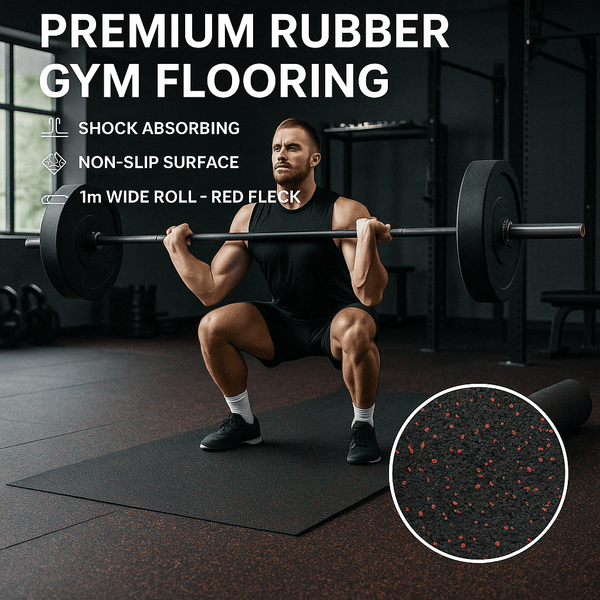 Home garage gym conversion with rubber matting