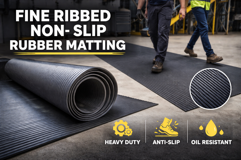 Ribbed Garage Flooring UK – Heavy-Duty Workshop Rubber Matting Roll