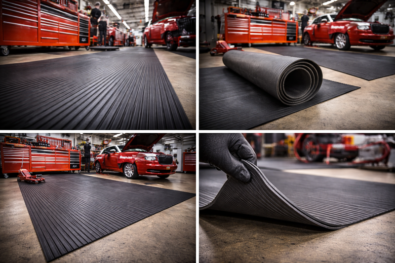 Ribbed Garage Flooring UK – Heavy-Duty Workshop Rubber Matting Roll