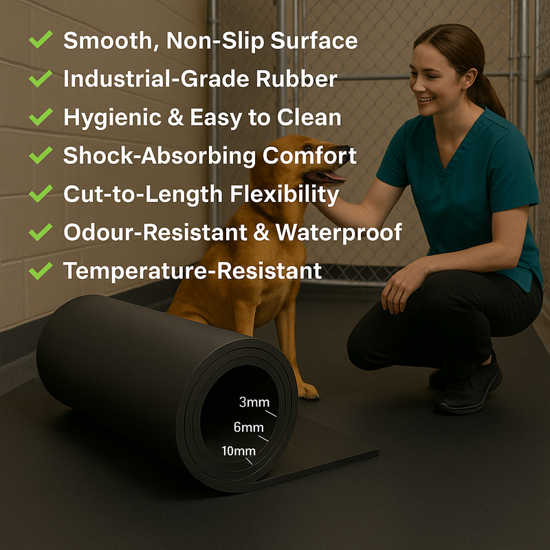 Plain Rubber Matting – Heavy-Duty, Non-Slip, Durable Flooring by Linear Metre for Industrial & Commercial Use - Slip Not Co Uk