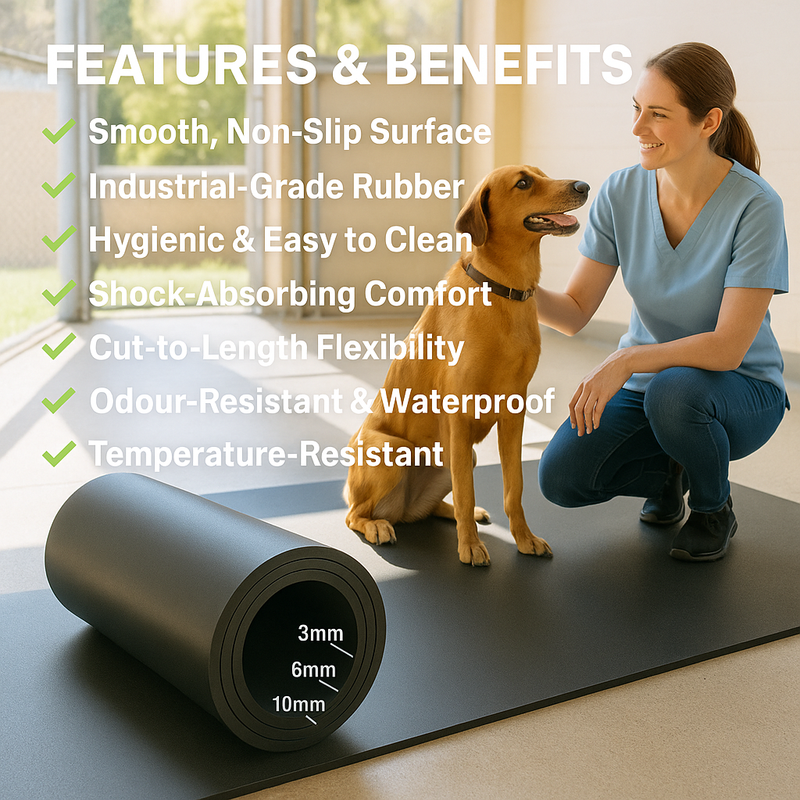 Plain Rubber Matting – Heavy-Duty, Non-Slip, Durable Flooring by Linear Metre for Industrial & Commercial Use - Slip Not Co Uk