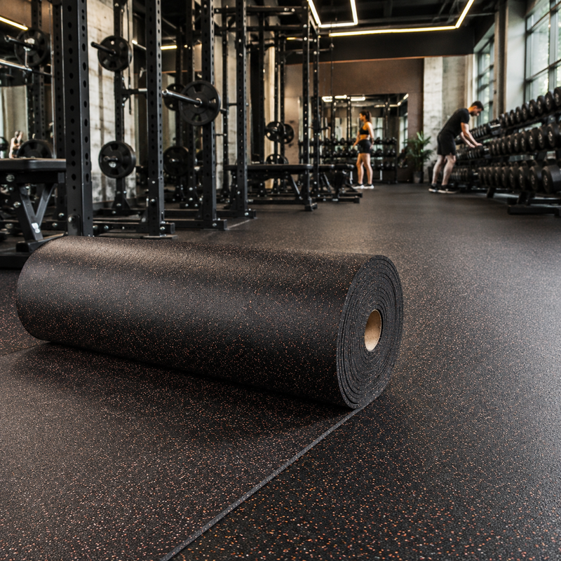 Commercial Rubber Gym Matting Rolls | 4mm–12mm | 1.25m × 10m | Black, Red, Blue, White