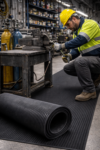 Fine Ribbed Rubber Matting – Heavy-Duty Non-Slip Flooring (Sold Per Linear Metre, 3mm & 6mm)