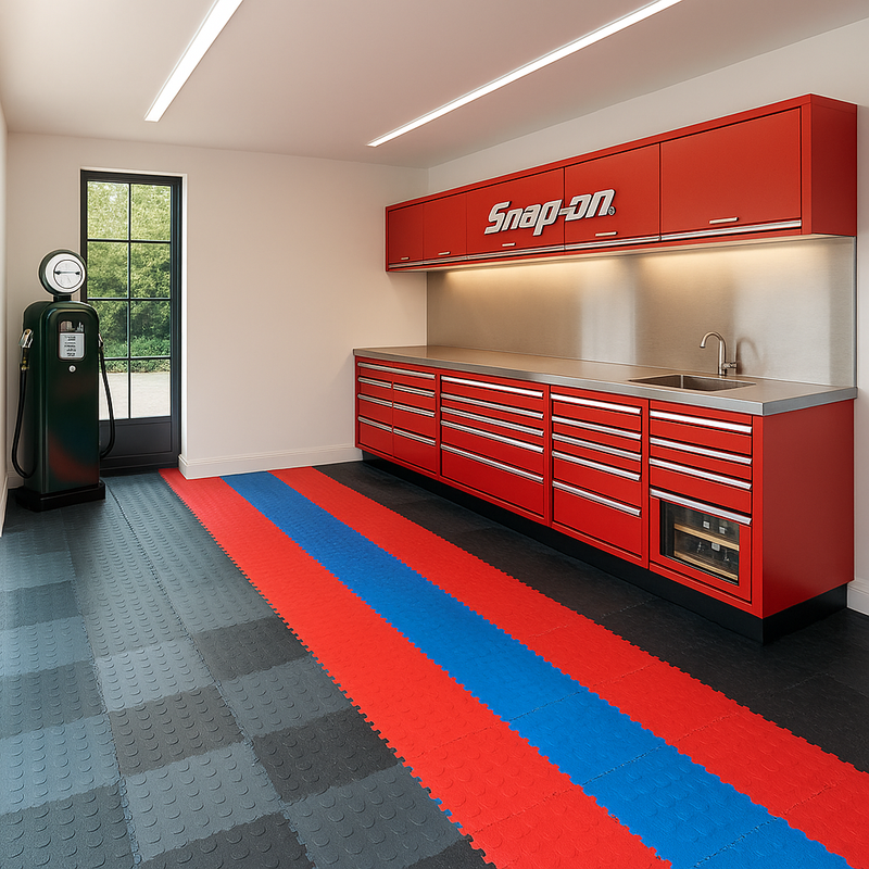Slip-not 7mm Heavy-Duty Industrial PVC Floor Tiles – Interlocking Garage & Workshop Flooring - Slip Not Co Uk