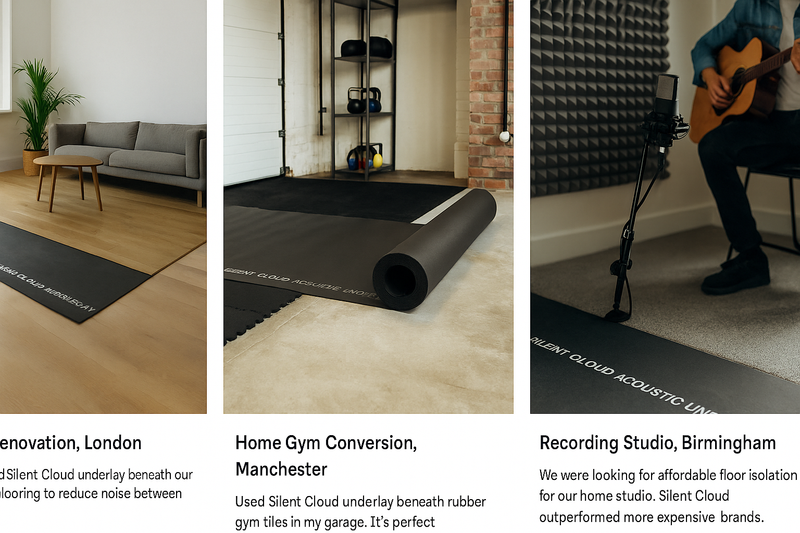 3 mm Recycled Rubber Acoustic Underlay – Floor Soundproofing with Up to 54 dB Impact Noise Insulation - Slip Not Co Uk