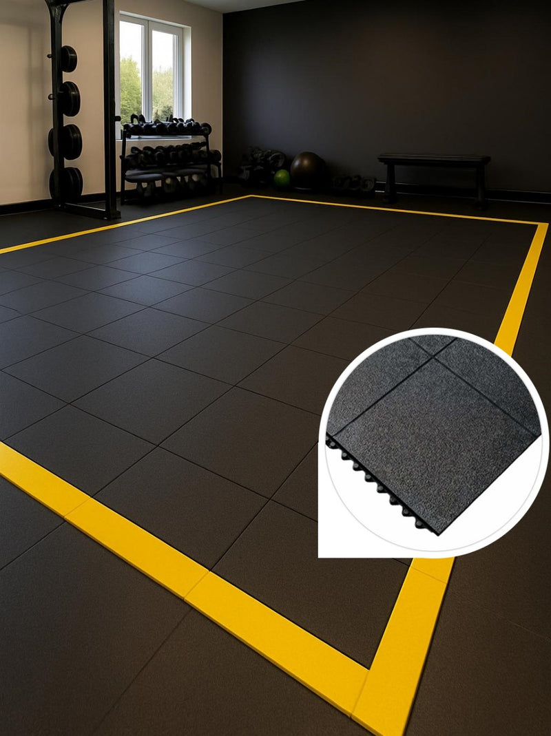 Heavy-Duty Rubber Gym Mats – Non-Slip Black Flooring for Home & Commercial Gyms - Slip Not Co Uk