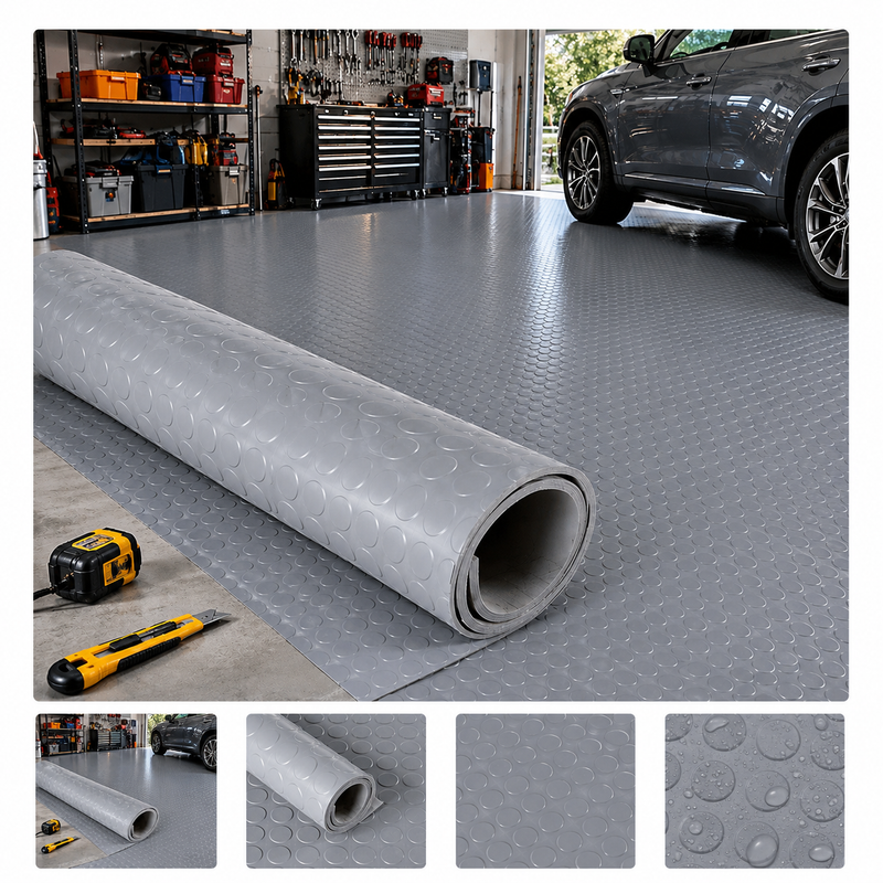 Studded Dot Rubber Matting Roll | Heavy-Duty Gym & Workshop