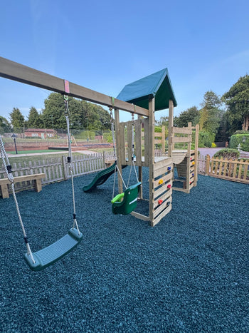 Premium Summer Blue Rubber Chippings – Eco-Friendly, Safety Certified Mulch for Gardens, Play Areas & Pathways