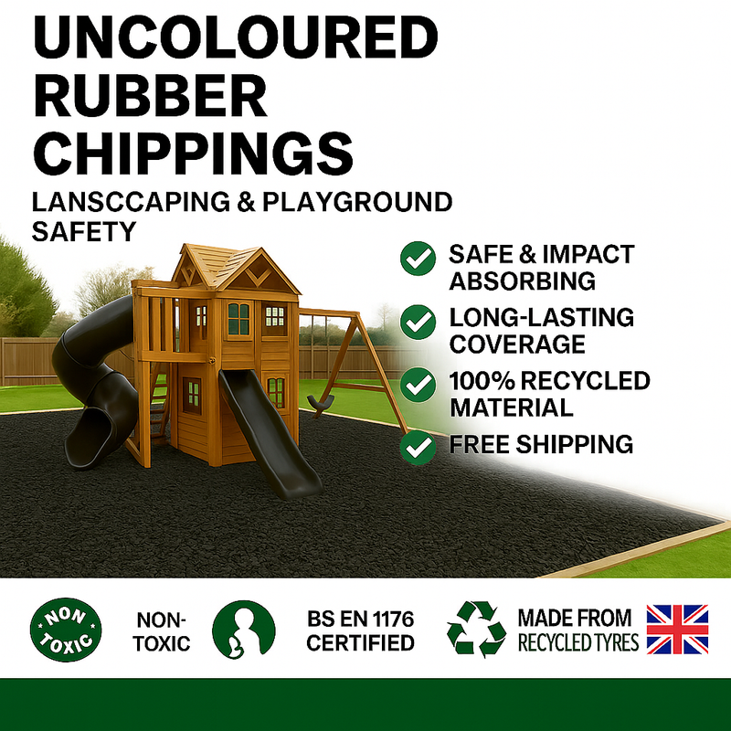 Premium Uncoloured Rubber Play Chippings – 20mm Safe Playground & Garden Surfacing | BS EN 1177 Certified | Made in UK - Slip Not Co Uk