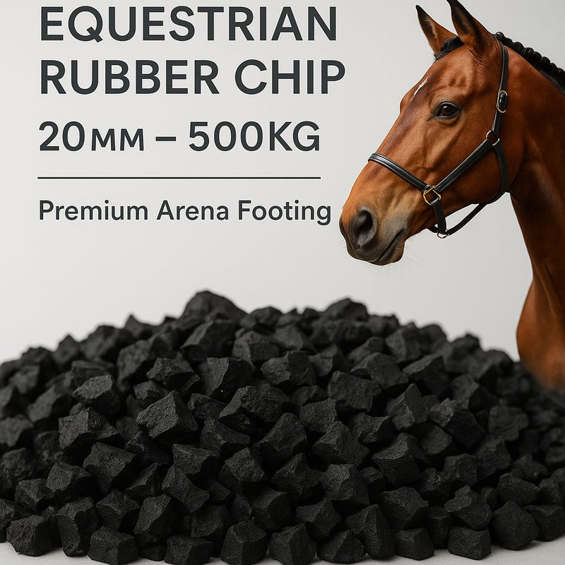 Premium Equestrian Rubber Chippings 500KG – 20mm Wire-Free Arena Footing for Riding Schools & Training Yards | Free UK Delivery - Slip Not Co Uk