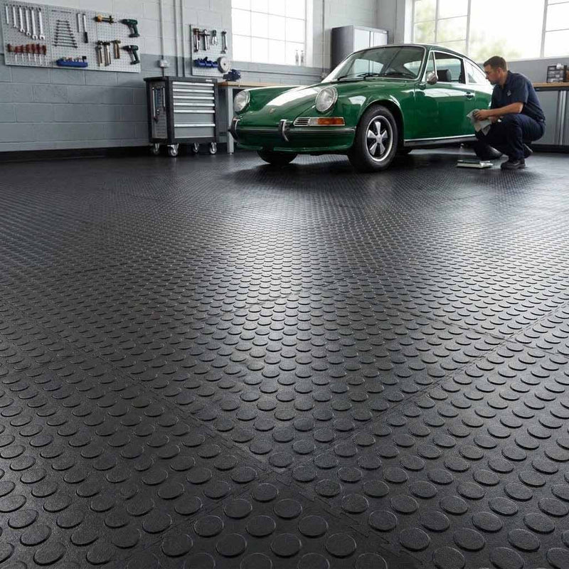 Slip-not 7mm Heavy-Duty Industrial PVC Floor Tiles – Interlocking Garage & Workshop Flooring