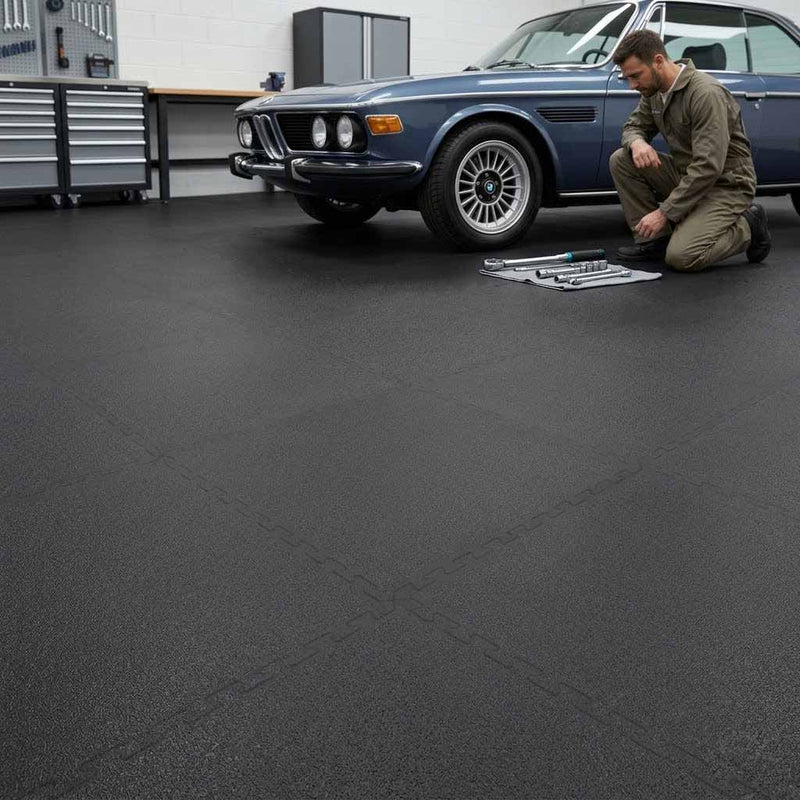 Slip-not 7mm Heavy-Duty Industrial PVC Floor Tiles – Interlocking Garage & Workshop Flooring