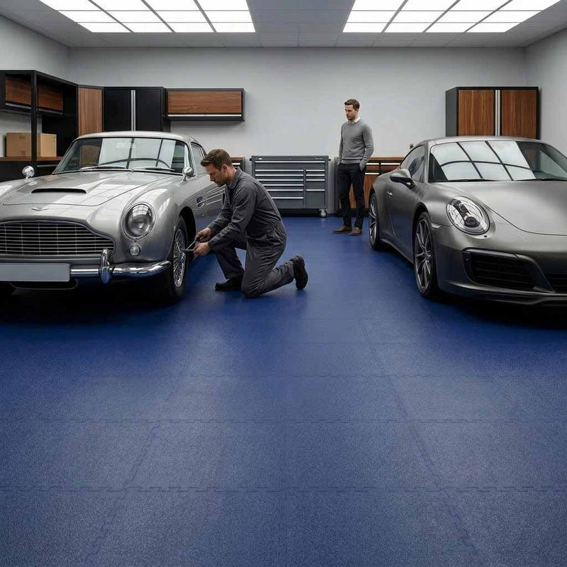 Slip-not 7mm Heavy-Duty Industrial PVC Floor Tiles – Interlocking Garage & Workshop Flooring