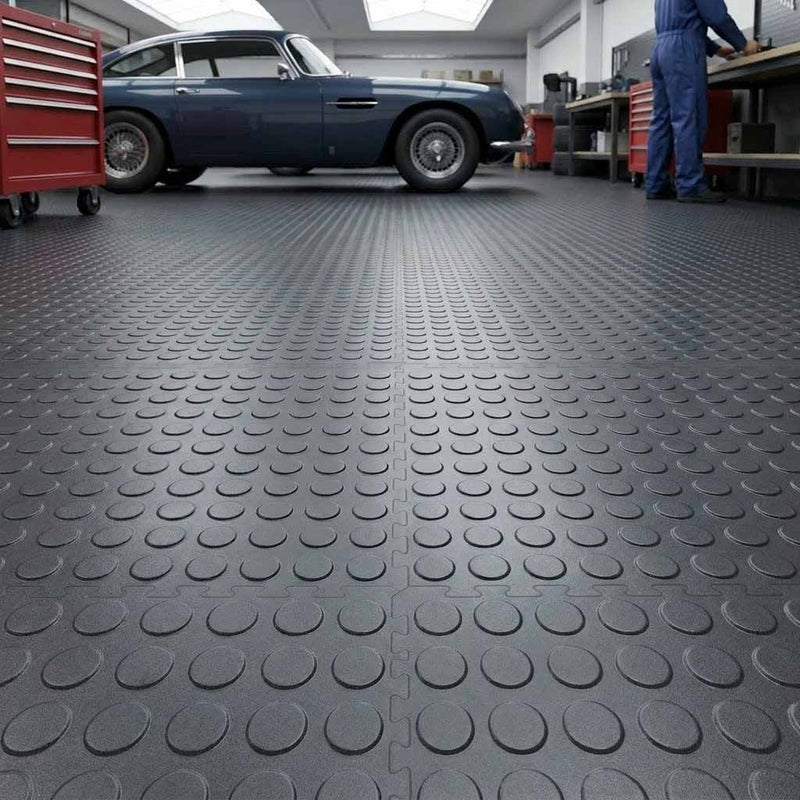 Slip-not 7mm Heavy-Duty Industrial PVC Floor Tiles – Interlocking Garage & Workshop Flooring