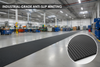 Fine ribbed rubber matting providing industrial-grade anti-slip surface in a factory setting