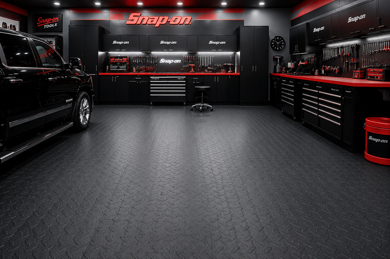 EVA Garage Floor Tiles | Interlocking Non-Slip Foam Mat | 24"x24" 12mm | Waterproof | Garage, Gym & Workshop