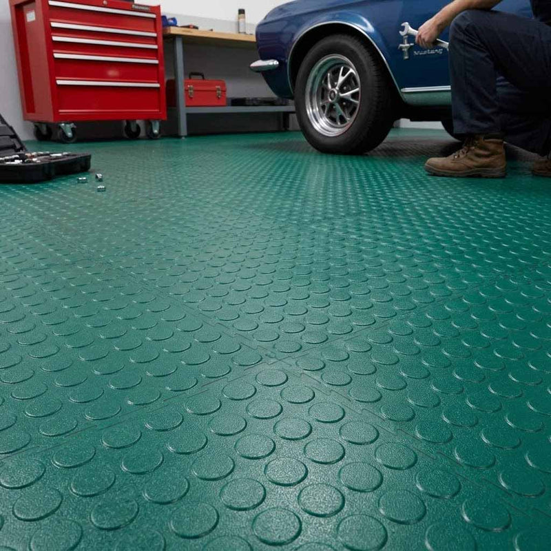 Slip-not 7mm Heavy-Duty Industrial PVC Floor Tiles – Interlocking Garage & Workshop Flooring