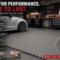 EVA Garage Floor Tiles | Interlocking Non-Slip Foam Mat | 24"x24" 12mm | Waterproof | Garage, Gym & Workshop