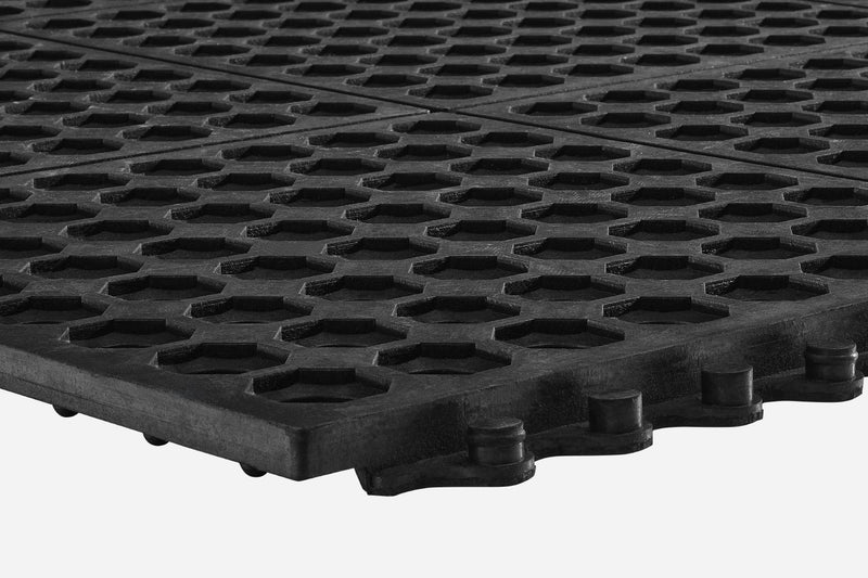 Rubber Link Mats with Drainage Holes For Pool And Wet Areas