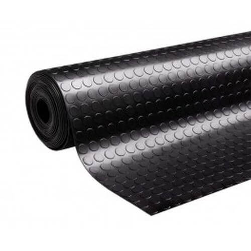 Rubber Flooring Roll 10m – Non-Slip Studded Coin Pattern | 2mm-6mm Heavy Duty | Garage, Workshop & Commercial | Multiple Widths & Colours