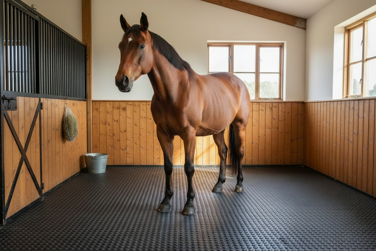 Equestrian Stable Mats UK | Premium Rubber Horse Stable Mats – Heavy-Duty Non-Slip 12mm & 18mm | 6ft x 4ft Reversible | Free UK Delivery - Slip Not Co Uk