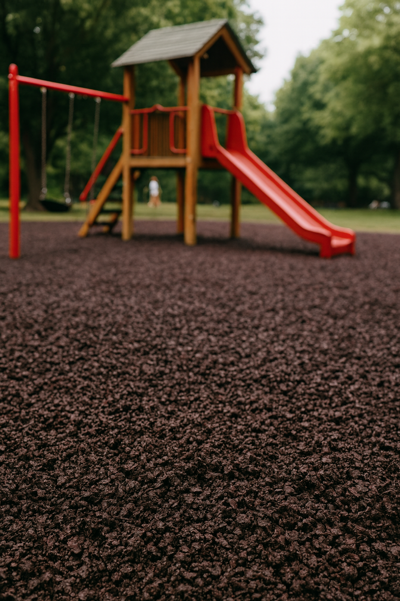Rubber Woodland Brown Chippings – Durable Mulch Alternative for Gardens, Pathways, Play Areas & Pet Surfaces - Slip Not Co Uk