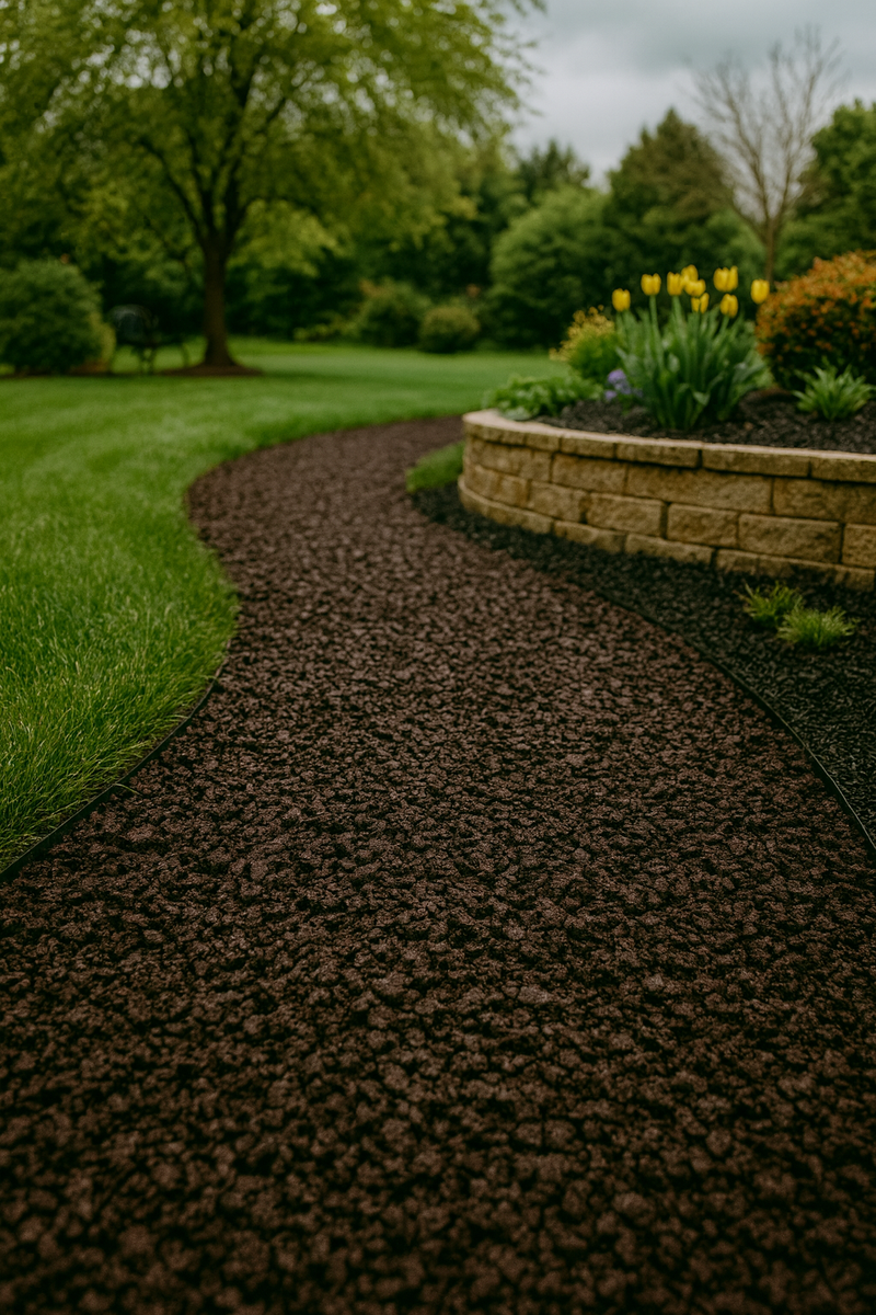 Rubber Woodland Brown Chippings – Durable Mulch Alternative for Gardens, Pathways, Play Areas & Pet Surfaces - Slip Not Co Uk