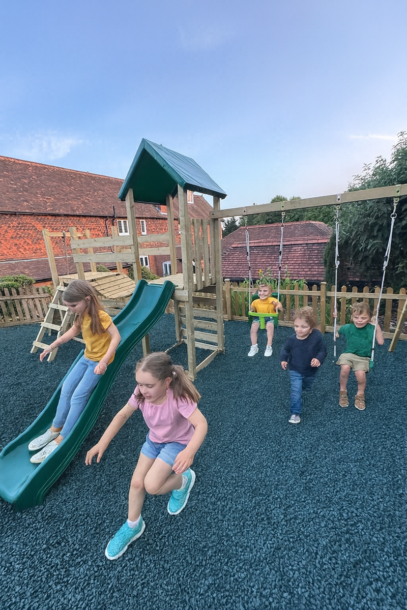 Premium Summer Blue Rubber Chippings – Eco-Friendly, Safety Certified Mulch for Gardens, Play Areas & Pathways - Slip Not Co Uk