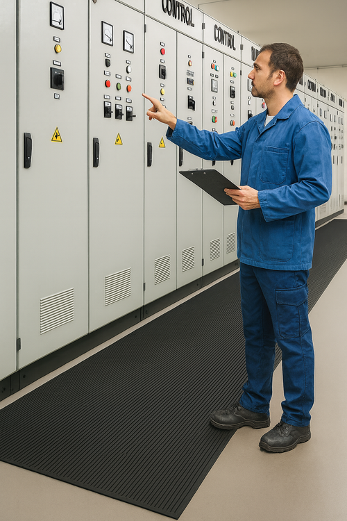 Electrical Safety Matting Class 2 – 17 kV Rated Insulating Mat 1m × 4mm – BS EN 61111 Certified High Voltage Floor Protection - Linear Metre