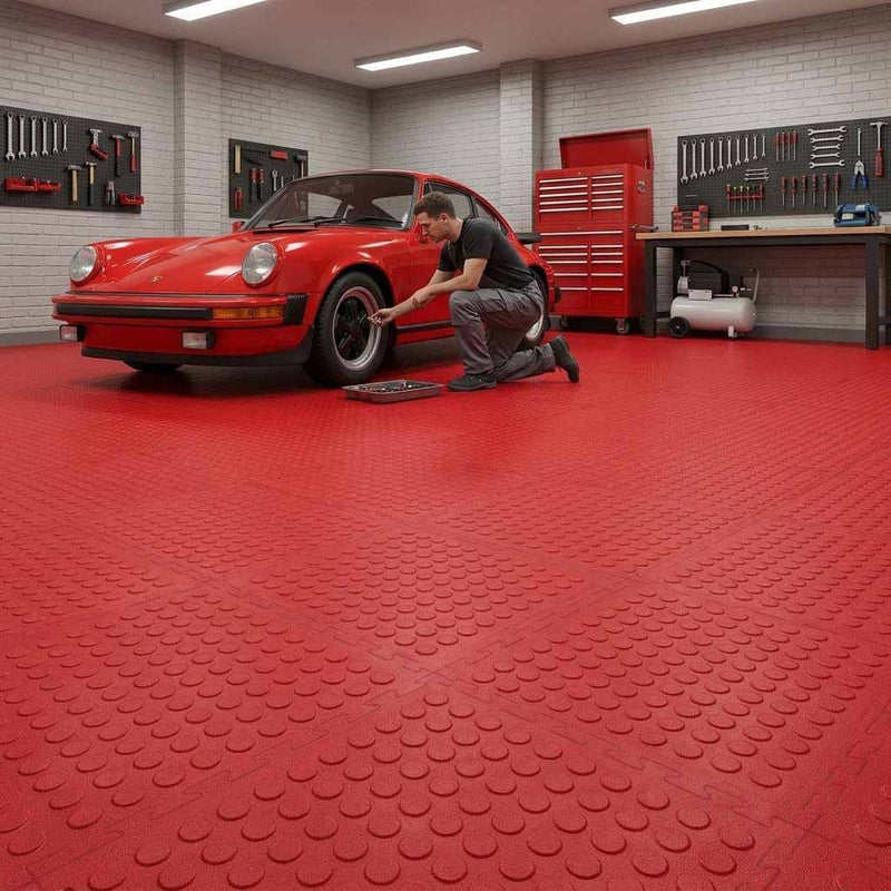 Slip-not 7mm Heavy-Duty Industrial PVC Floor Tiles – Interlocking Garage & Workshop Flooring