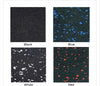 Rubber gym matting roll colour options — Black, Blue (blue flecks), White (white flecks), Red (red flecks) — 1.25m x 10m rolls