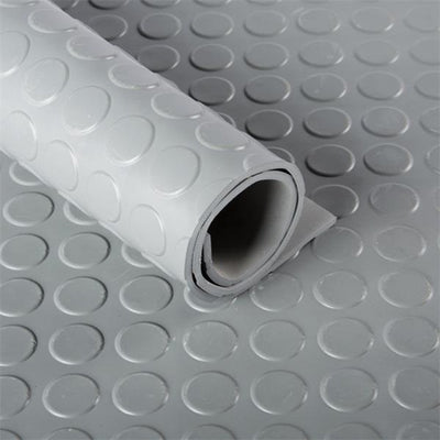 Non-Slip Rubber Flooring Roll – Studded Penny Dot Pattern, Heavy-Duty Garage & Workshop Matting ( 2 m Wide) - Slip Not Co Uk