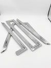 Silver chrome matwell frame components — 4 pre-drilled mitred sections, 42mm frame width, 17mm depth, ready to install